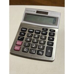 Wexford Desktop Calculator Cell Battery Solar Powered Silver Gray